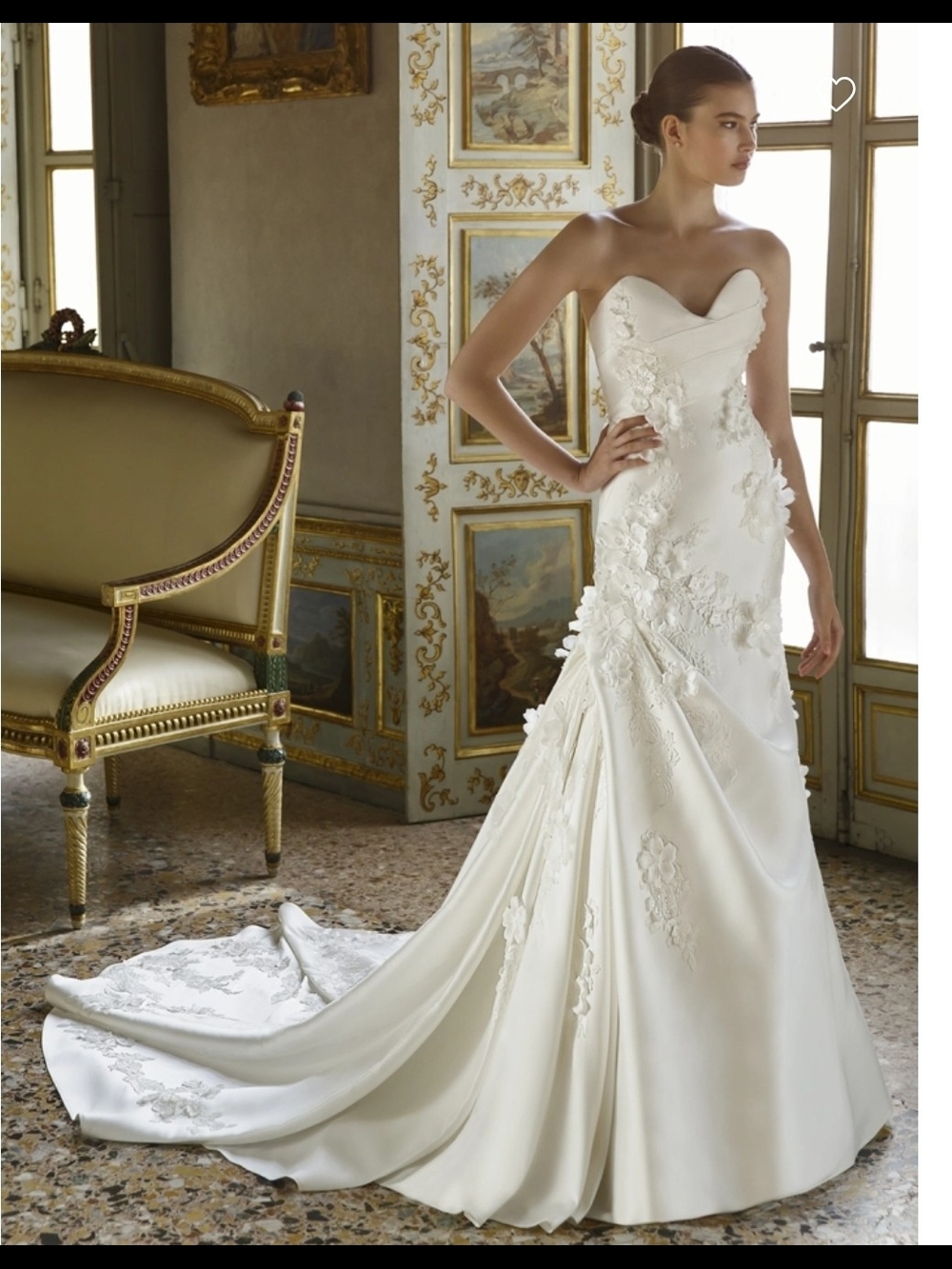 Elysee Altier Strapless Floral Appliqué Wedding Gown Size 10 nwt *still In Store